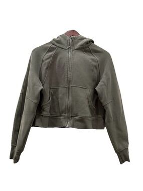 LULULEMON Olive Green Scuba Oversized Full Zip Hooded Jacket Size XS/S